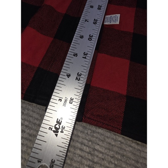 Vintage Polo Ralph Lauren Flannel Shirt Men's Large Buffalo Red Plaid Button Up - Picture 9 of 13